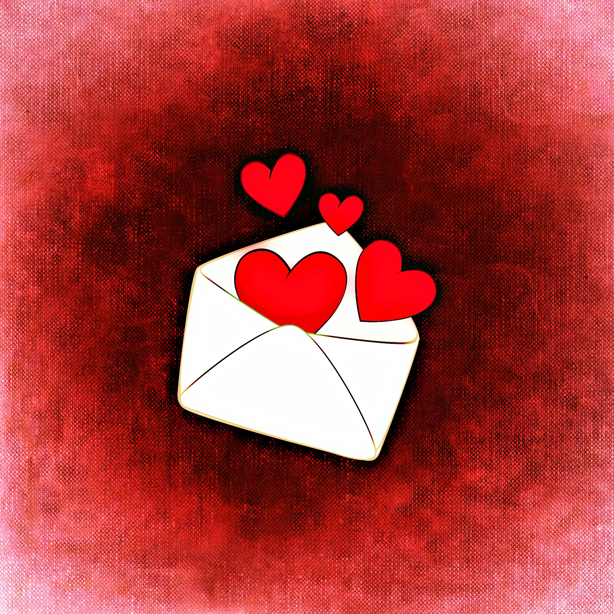 romance, hearts, art, love, envelope