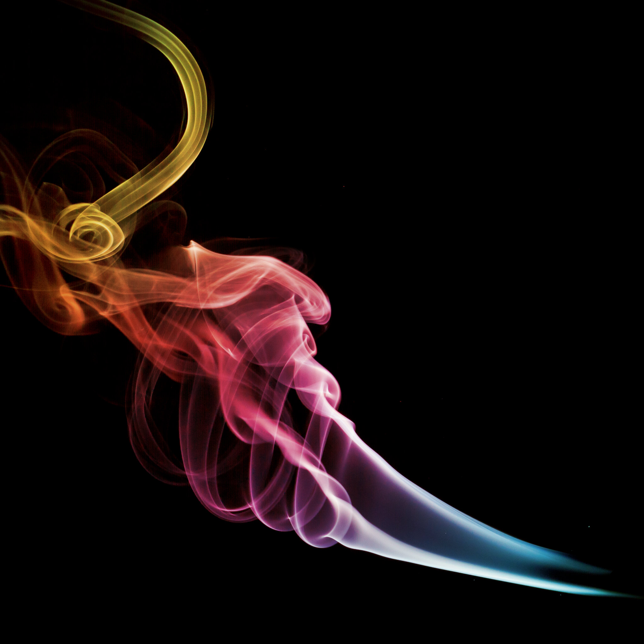 Download mobile wallpaper Motley, Multicolored, Smoke, Gradient for free.