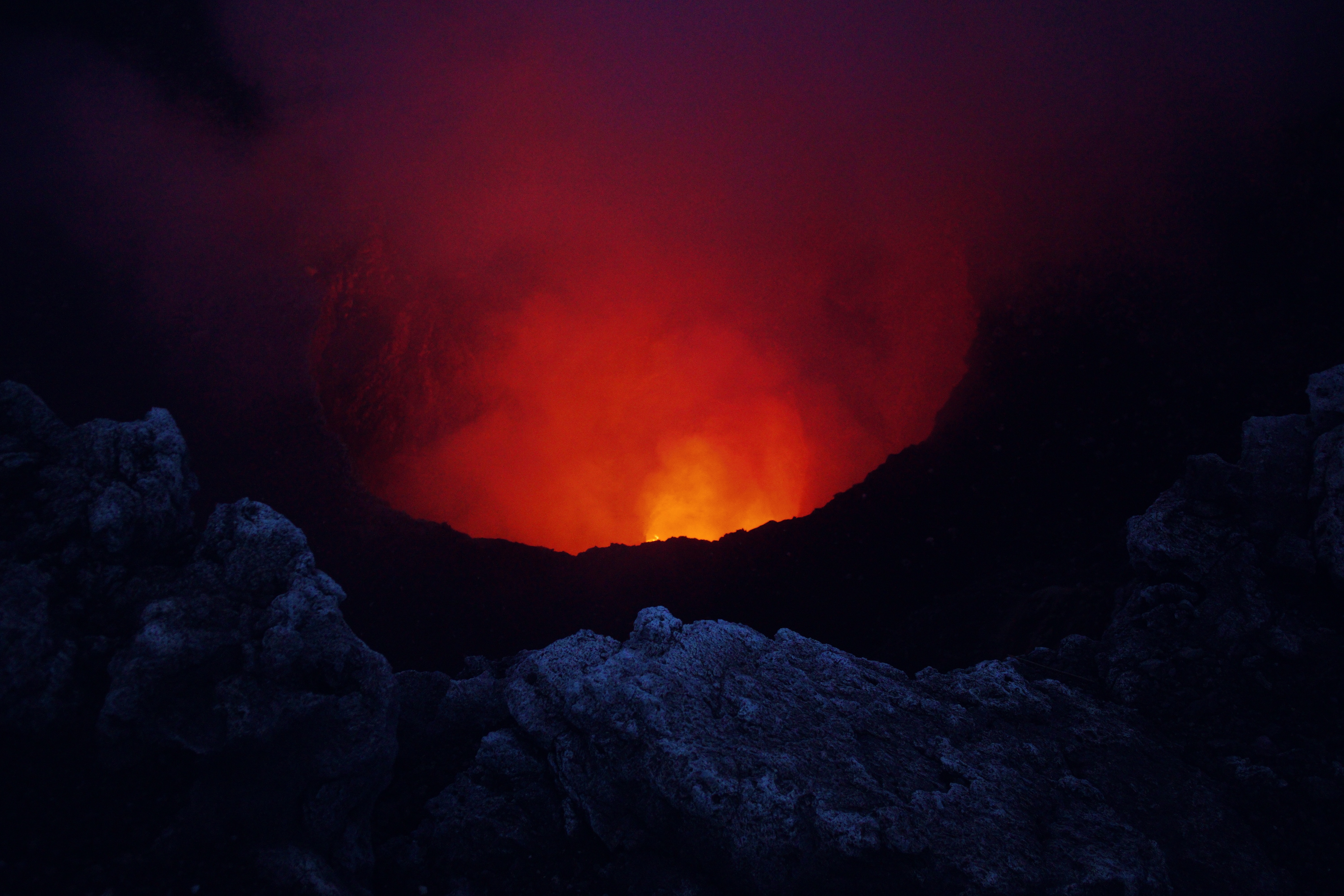volcano, lava, nature, masaya, nicaragua phone wallpaper