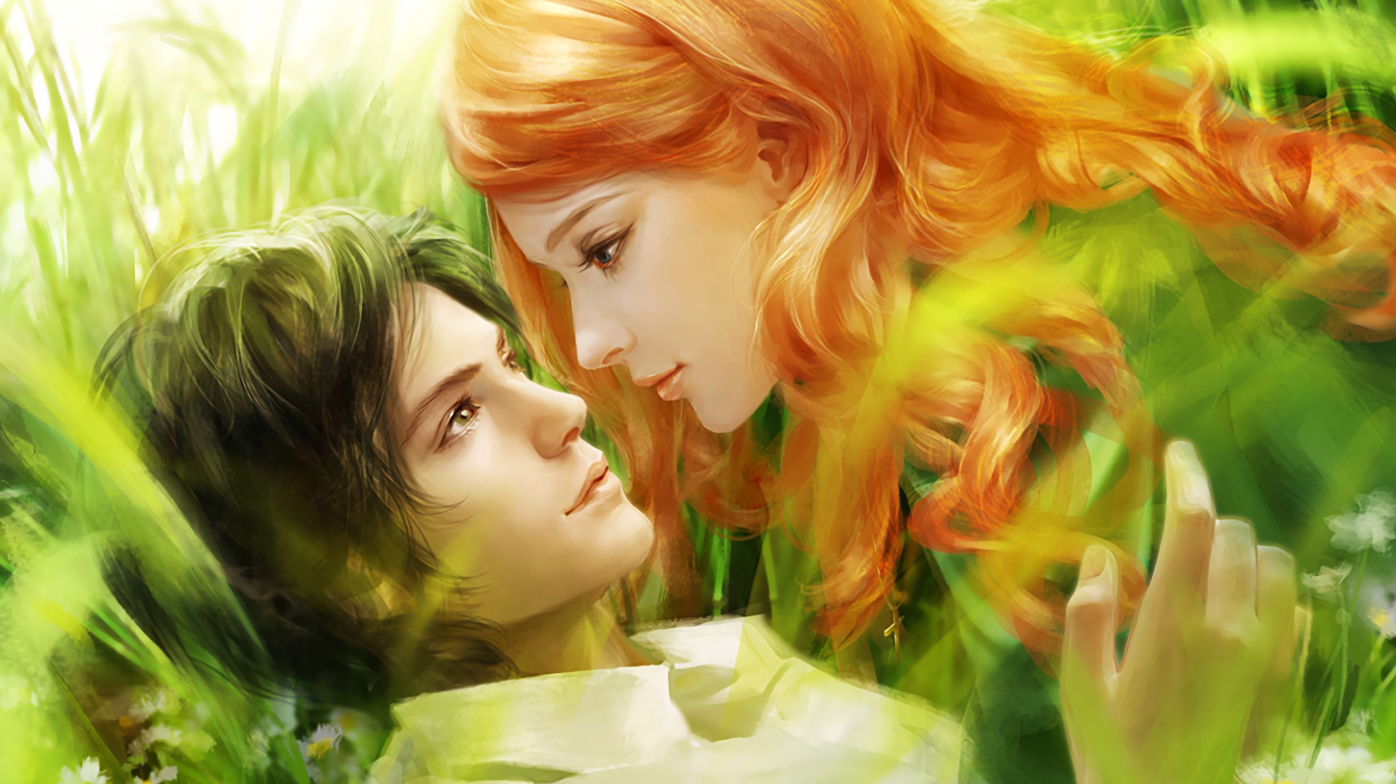 love, artistic, romantic, redhead, couple wallpapers for tablet