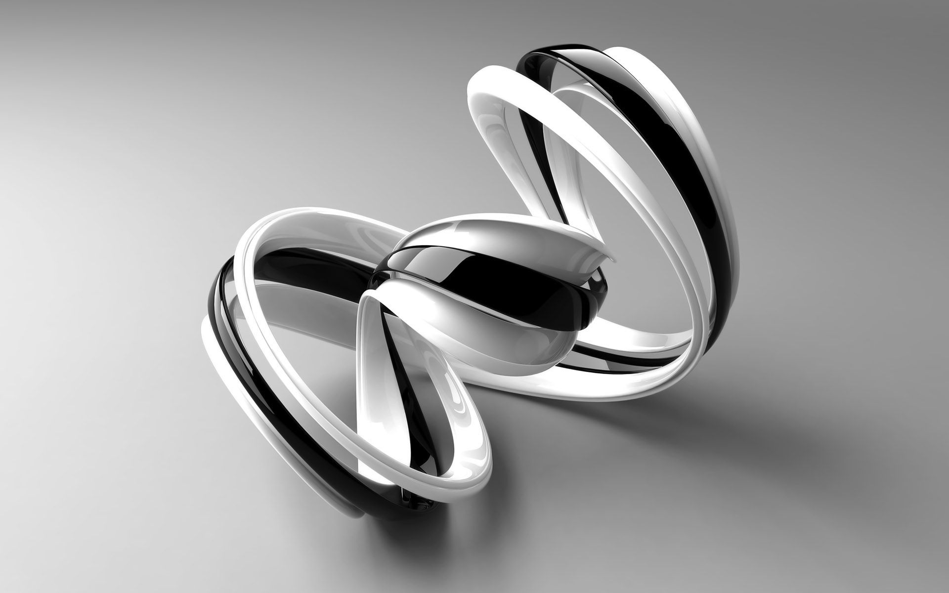 3d, curved, black, spiral, white, figure, bent, strip