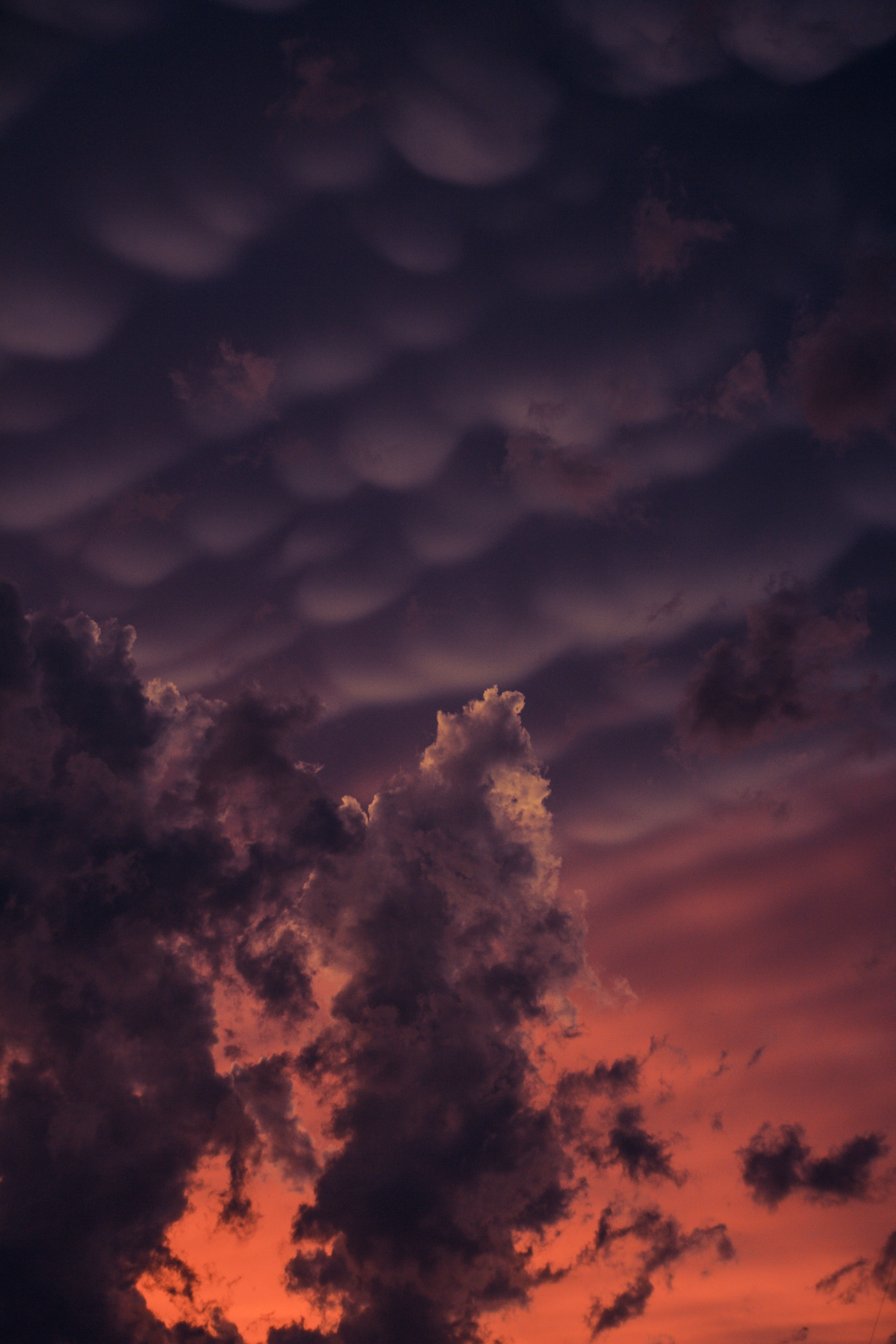 Download mobile wallpaper Porous, Clouds, Nature, Sky, Night, Dark for free.