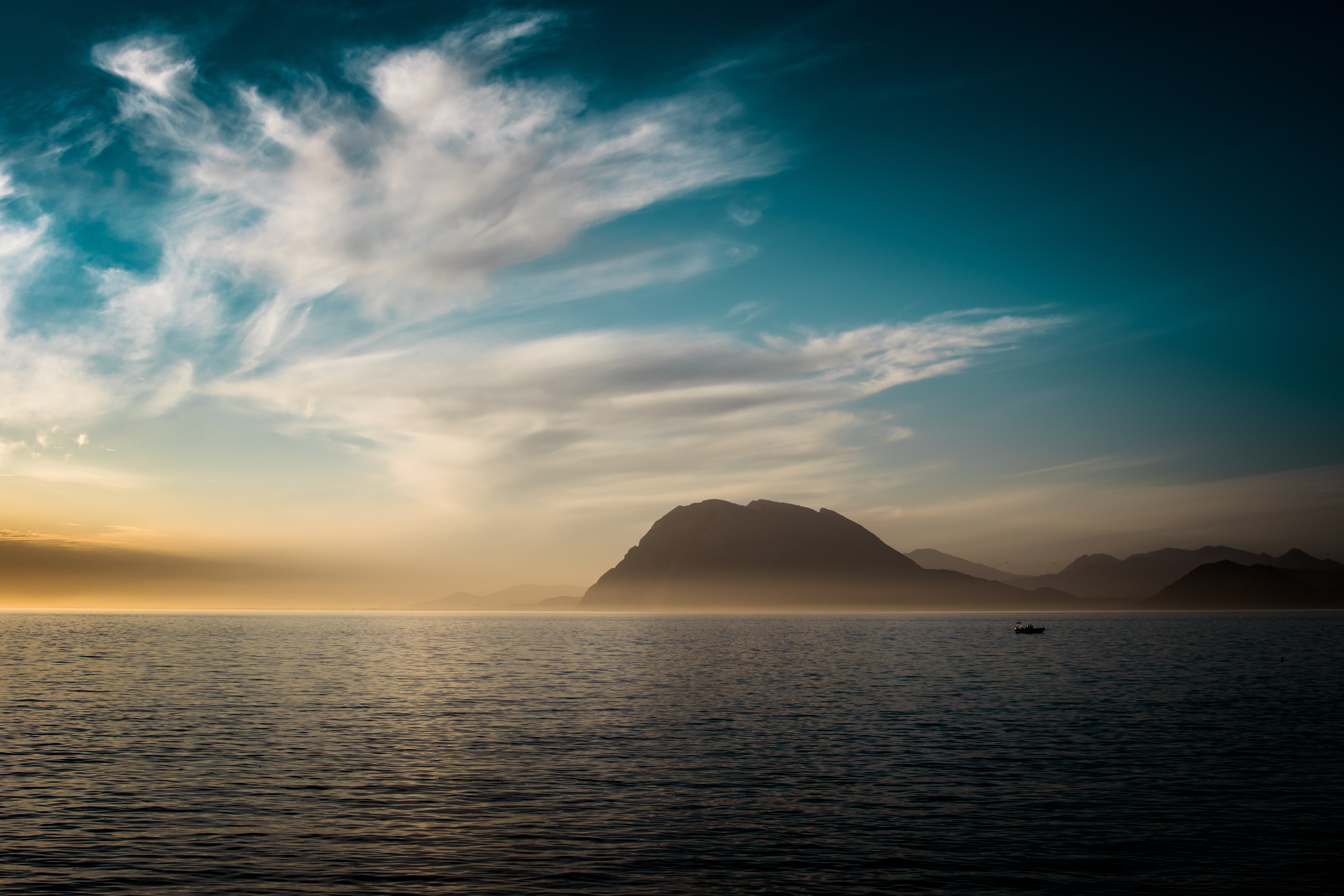 Laden Sie das Horizont, Abend, Mountains, Natur, Sea-Bild kostenlos auf Ihren PC-Desktop herunter