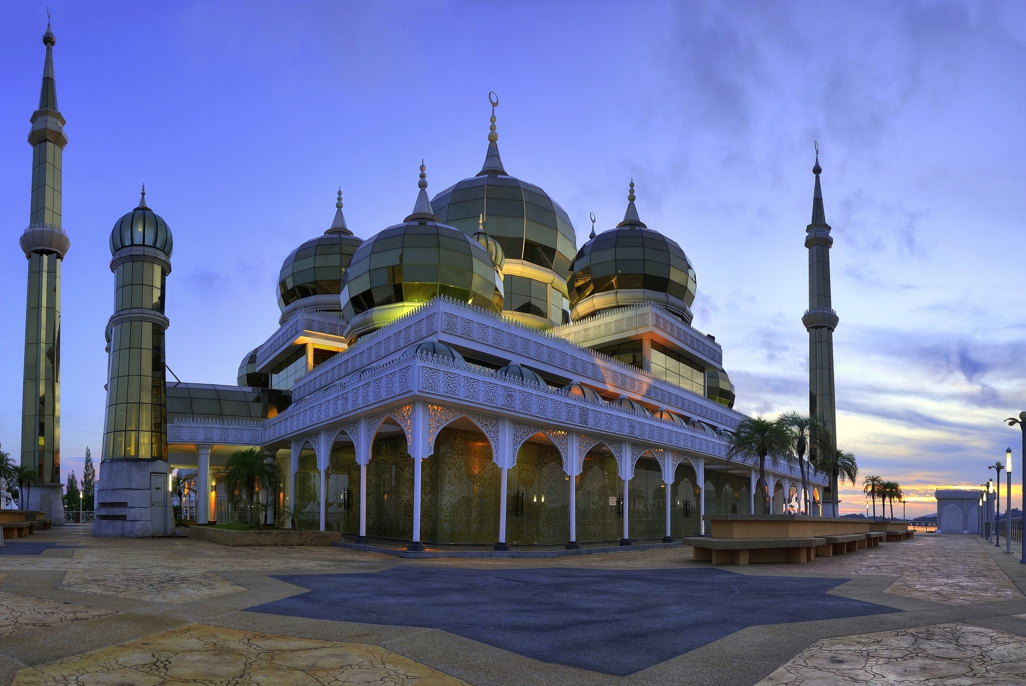 mosque, the crystal mosque, malaysia, religious, mosques 32K