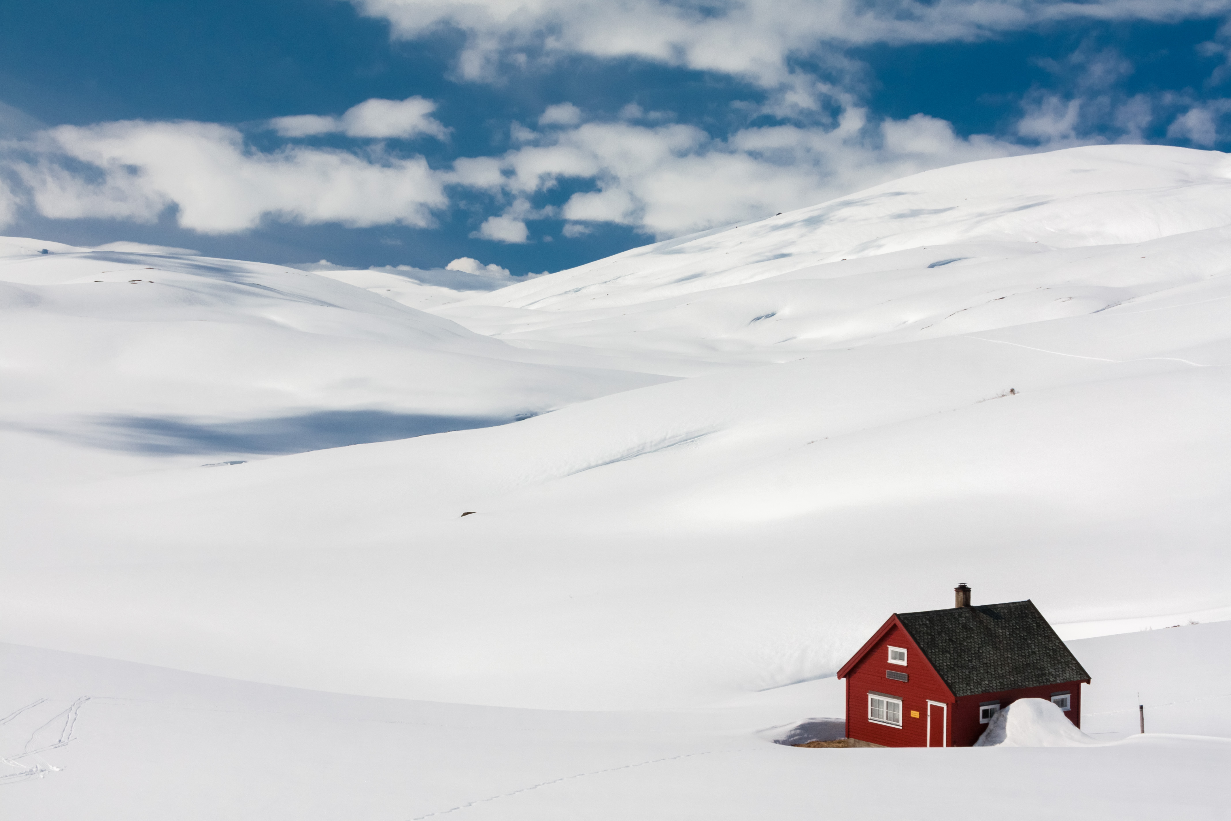 landscape, winter, nature, privacy, seclusion, house, snow covered, snowbound, drifts, coziness, comfort Free Stock Photo