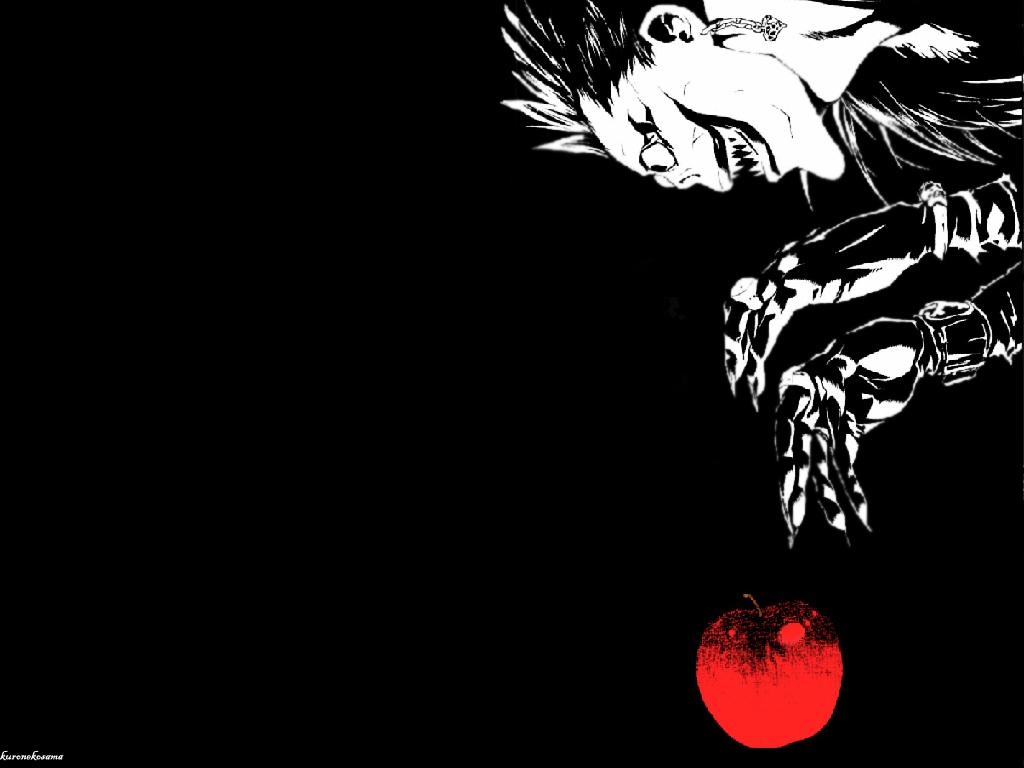 anime, apple, death note, ryuk (death note) 8K