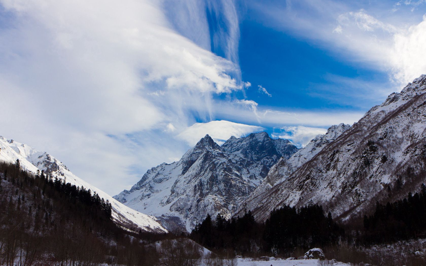 nature, sky, mountains, snow, vertex, top, peak, height, caucasus, dombay, dombai for android