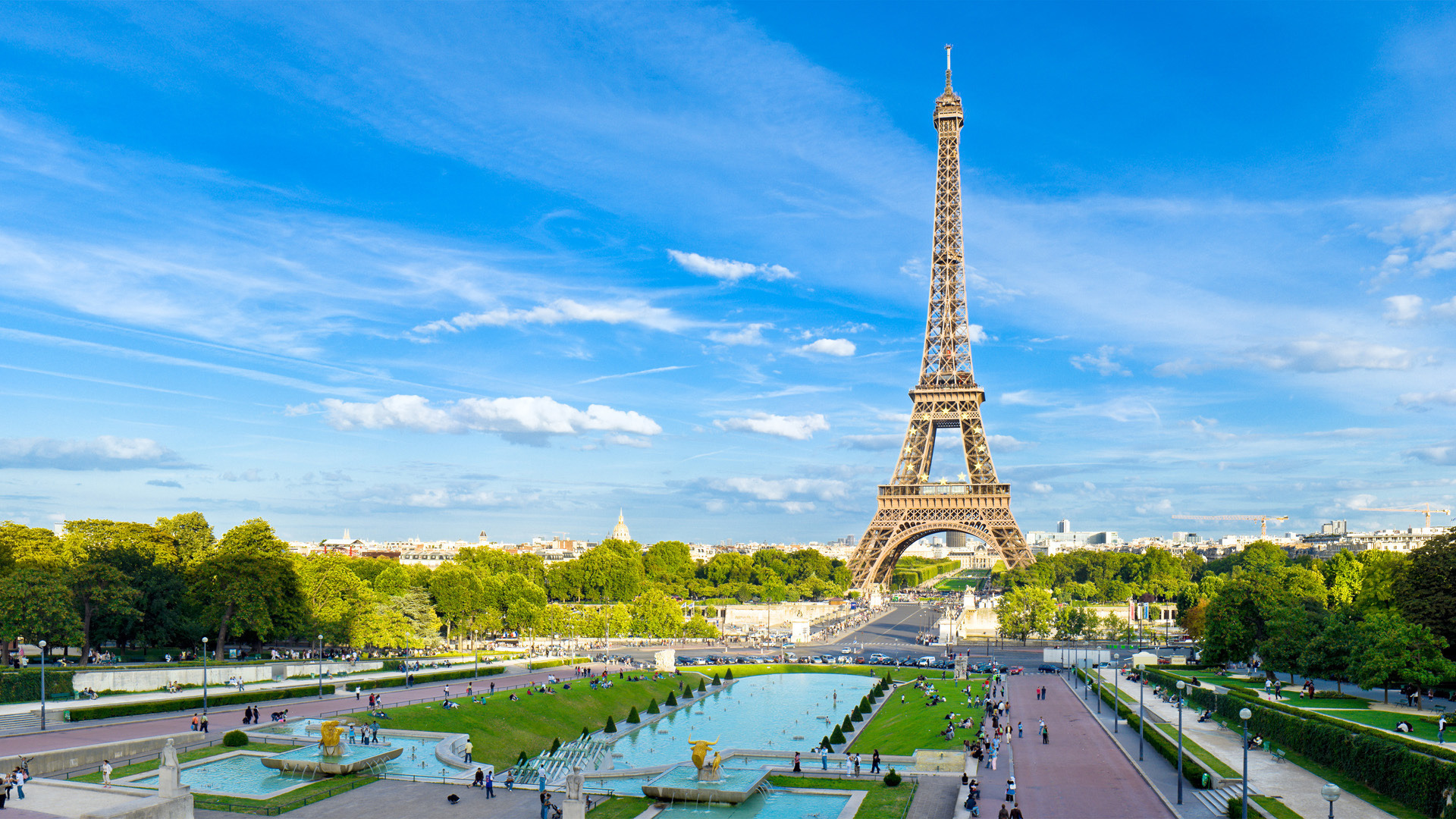 Handy-Wallpaper Landschaft, Städte, Clouds, Sky, Eiffelturm kostenlos herunterladen.