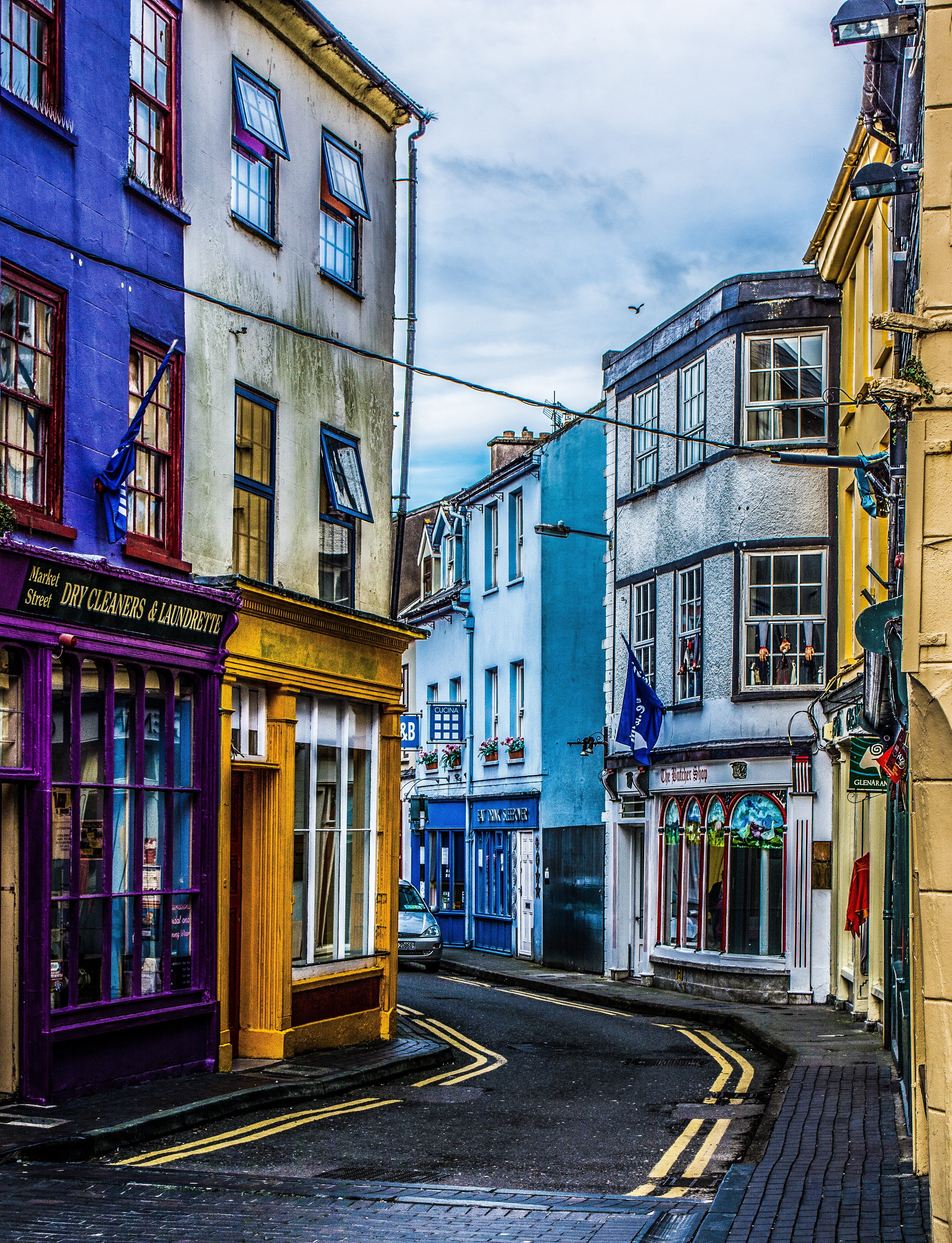 motley, multicolored, cities, architecture, turn, street, lane Full HD