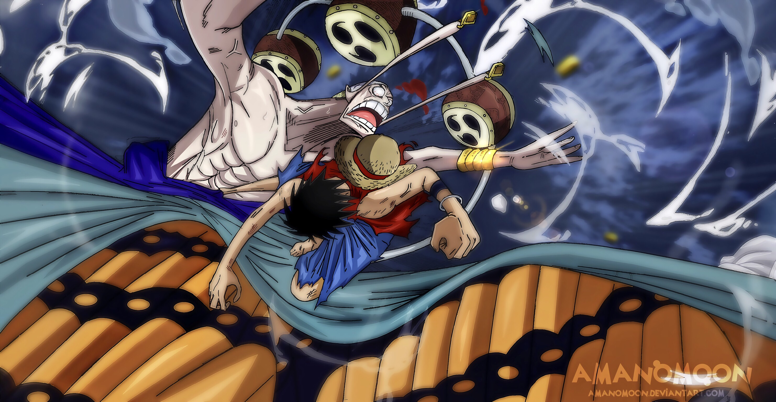 anime, one piece, enel (one piece), monkey d luffy High Definition image