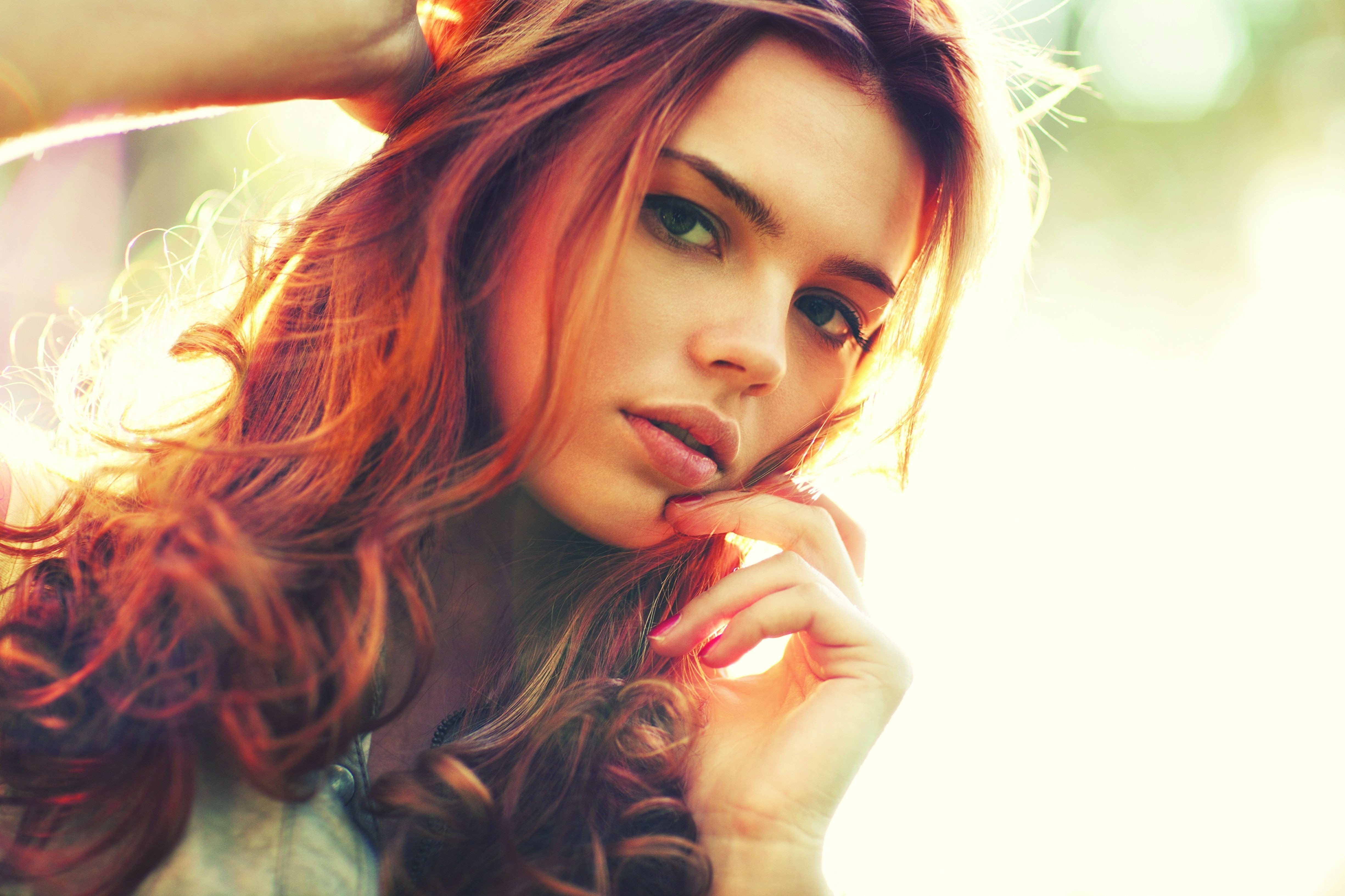model, redhead, women, face, hair, sensual iphone wallpaper