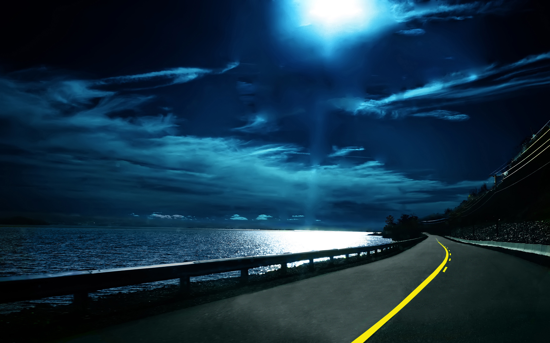 Ночная дорога картинки