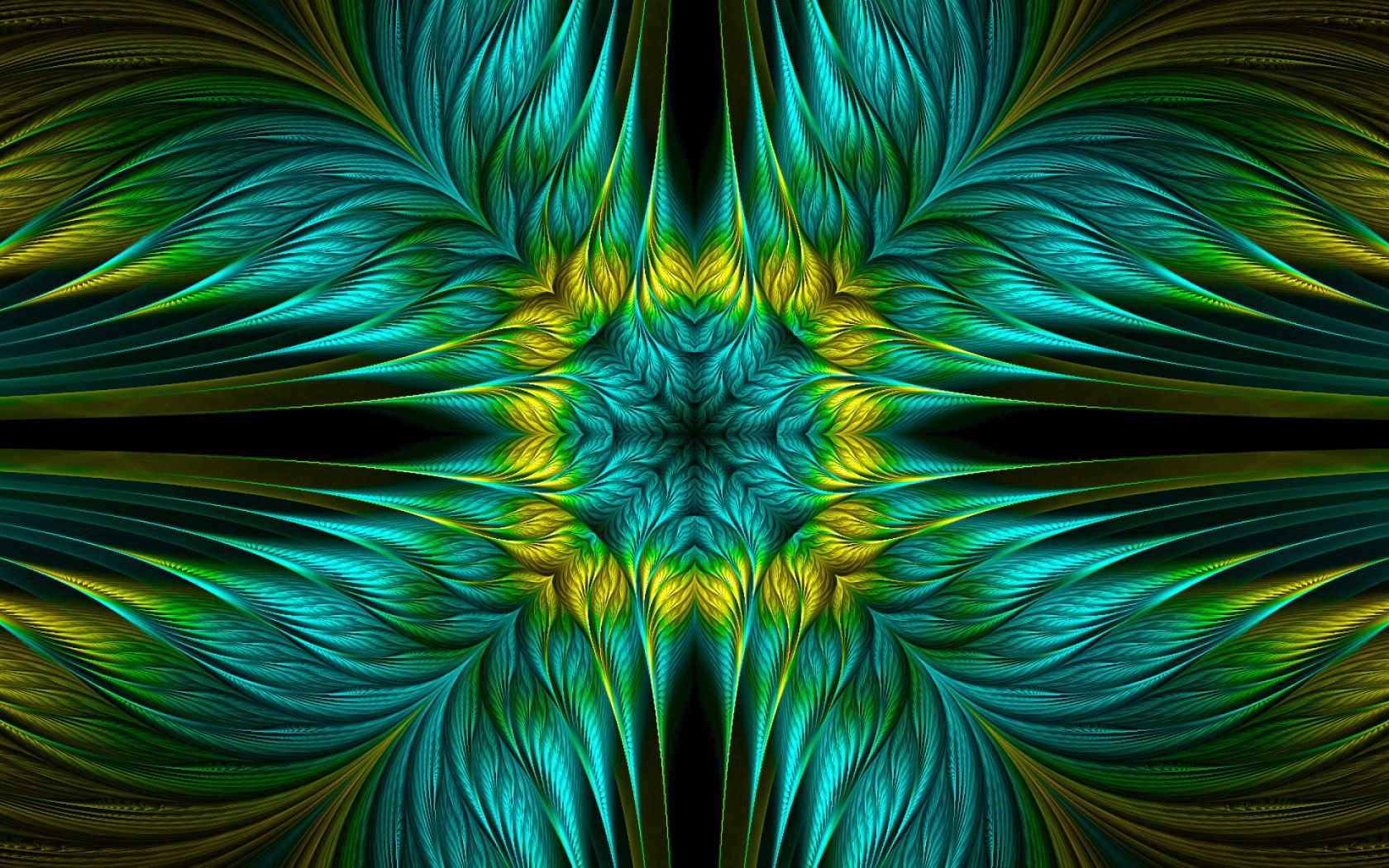 Mobile wallpaper fractal, patterns, green, abstract