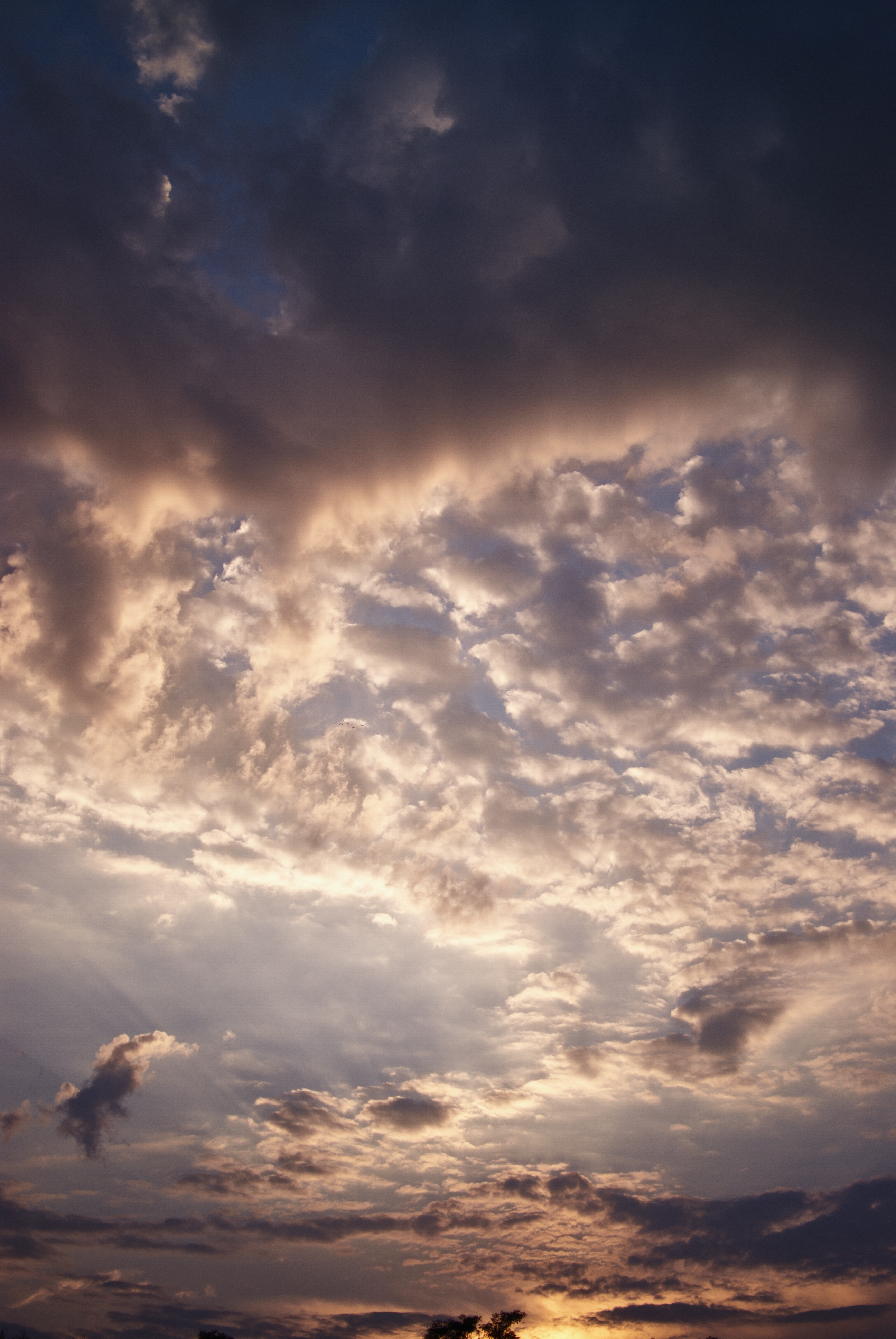 Mobile wallpaper clouds, nature, sunset, sky, evening, cloudy